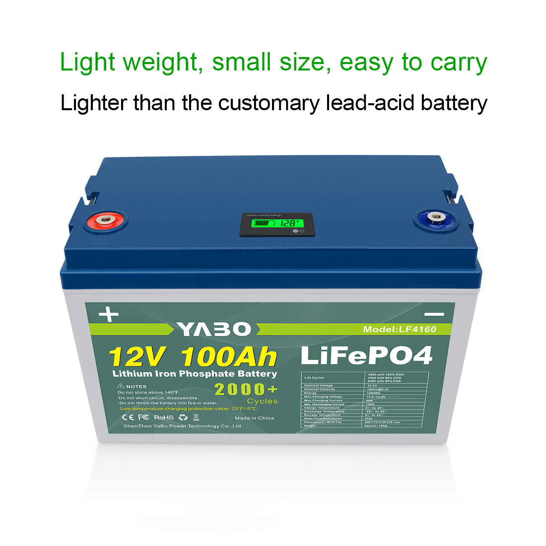 12V 100Ah Long Cycles LiFePO4 Battery Packs